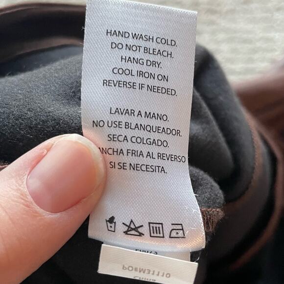 NWOT Wildfox Princess Seams Split Hem Faux Leather Pants in Brown Size L - Picture 11 of 11